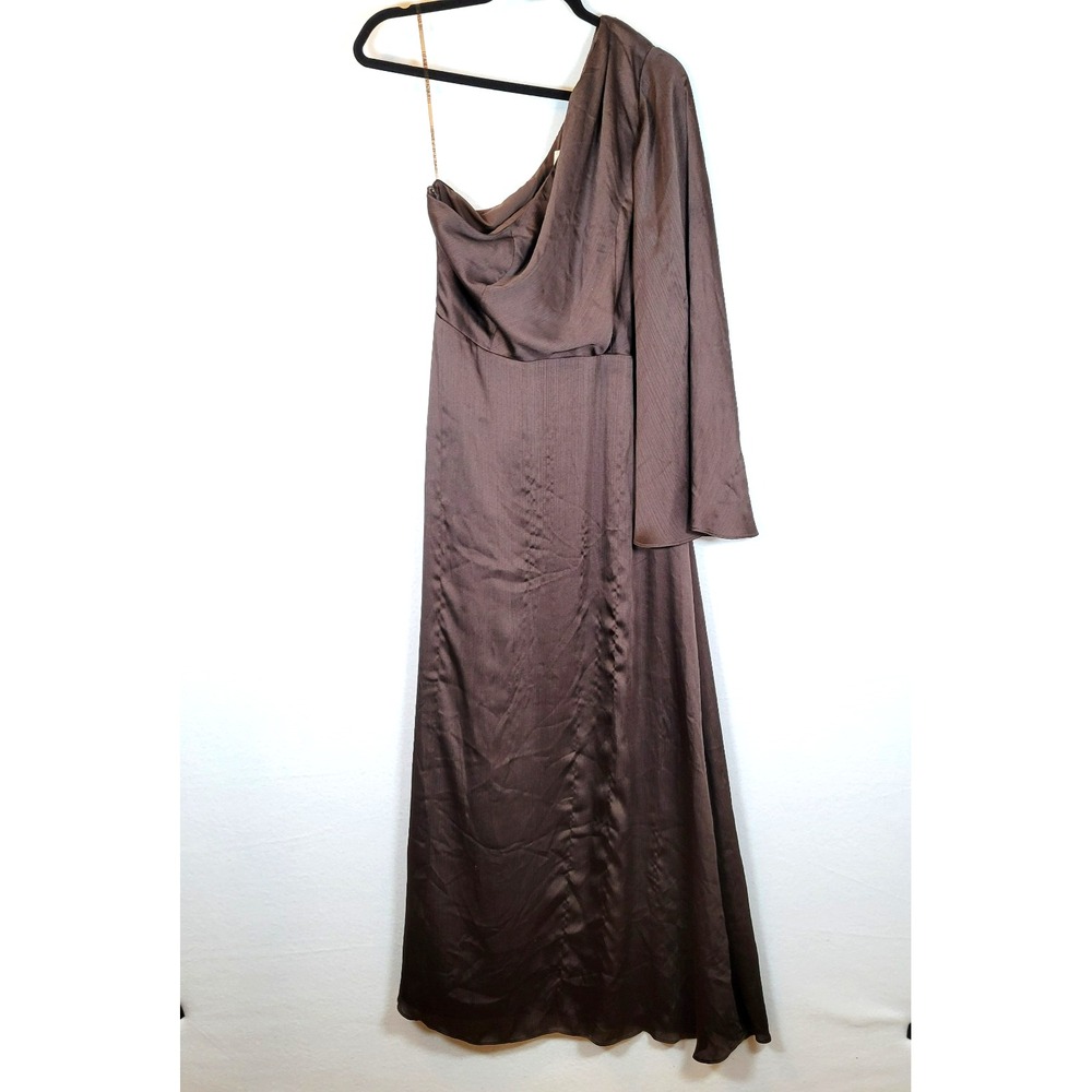 Sachin & Babi Womens Keely One Shoulder Maxi Dress Gown Size 10 Brown Evening